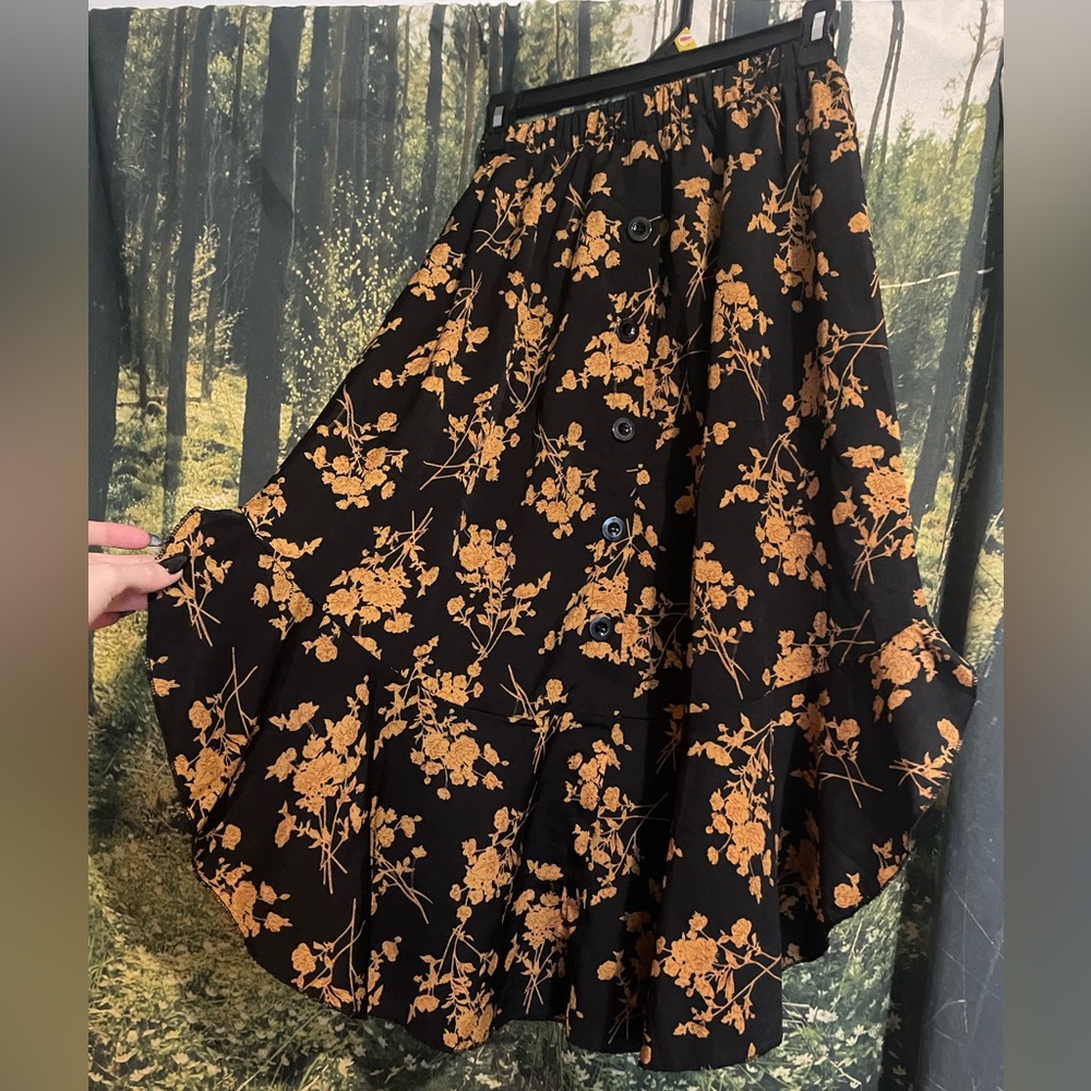 70s Style Floral Skirt